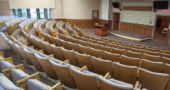 empty lecture hall front LG